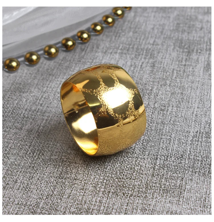 Hotel model room golden ring napkin buckle napkin ring Western restaurant metal napkin circle cloth ring