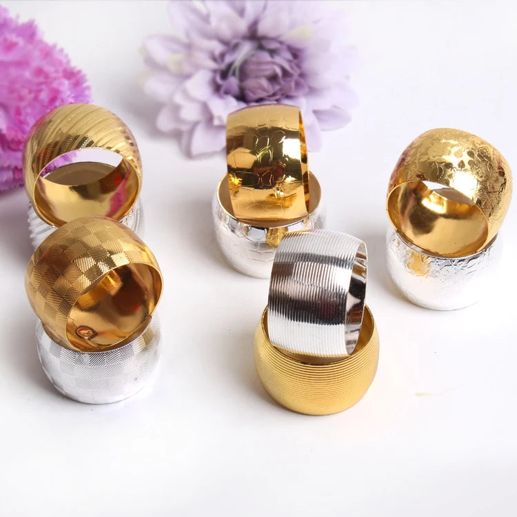 Hotel model room golden ring napkin buckle napkin ring Western restaurant metal napkin circle cloth ring