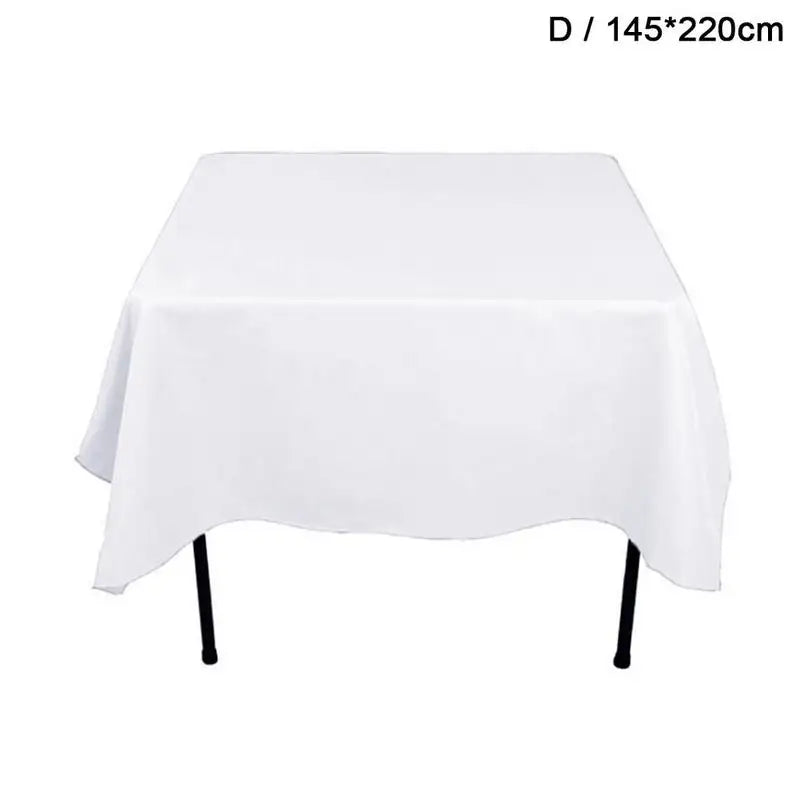 1Pc White Tablecloth Hotel Banquet Wedding Party Pure Color Rectangle Glossy Tablecloth Dining Room Coffee Table Tablecloth