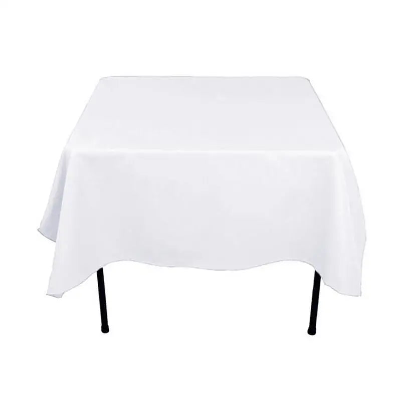 1Pc White Tablecloth Hotel Banquet Wedding Party Pure Color Rectangle Glossy Tablecloth Dining Room Coffee Table Tablecloth