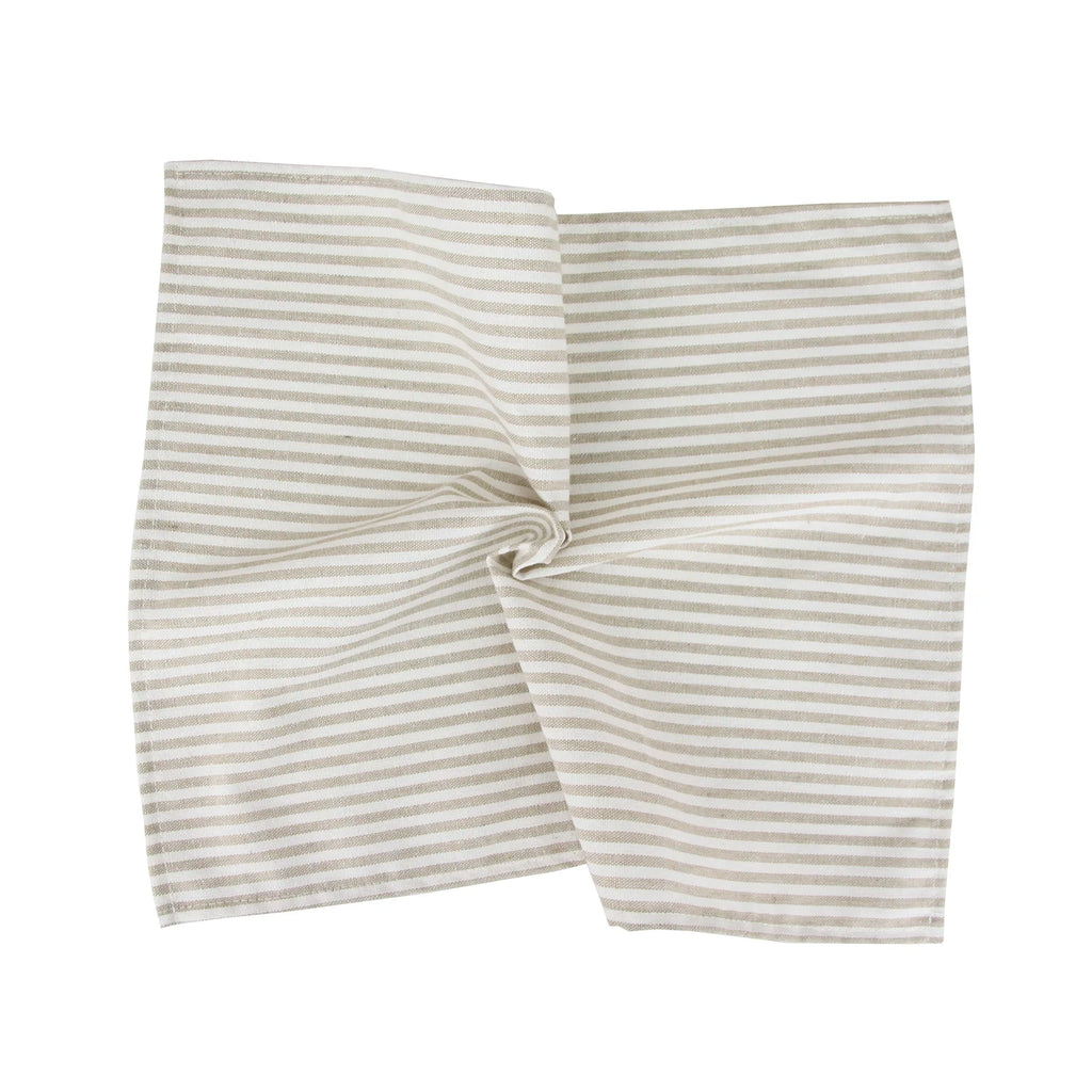 Plain Striped Linen Cotton Blended Dinner Cloth Napkins Placemats Tea Towels Set of 12 (40 x 30 cm) for Events & Home Use