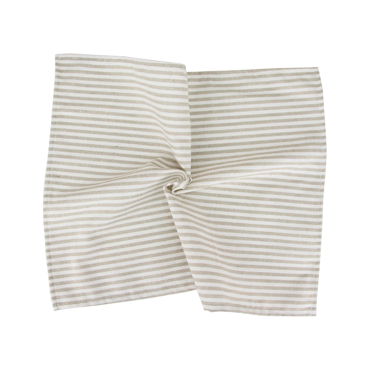 Plain Striped Linen Cotton Blended Dinner Cloth Napkins Placemats Tea Towels Set of 12 (40 x 30 cm) for Events & Home Use