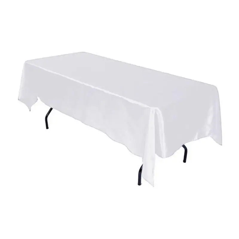 1Pc White Tablecloth Hotel Banquet Wedding Party Pure Color Rectangle Glossy Tablecloth Dining Room Coffee Table Tablecloth