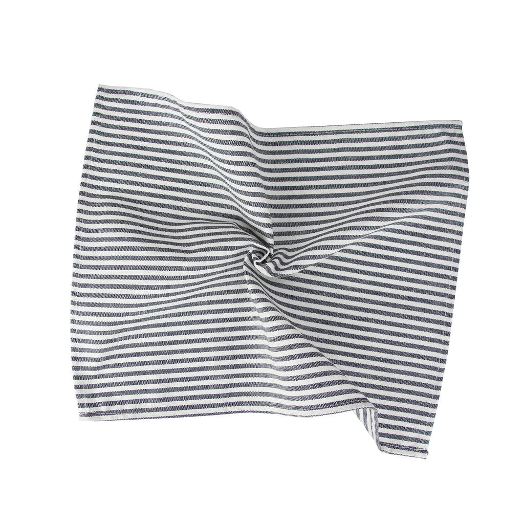 Plain Striped Linen Cotton Blended Dinner Cloth Napkins Placemats Tea Towels Set of 12 (40 x 30 cm) for Events & Home Use