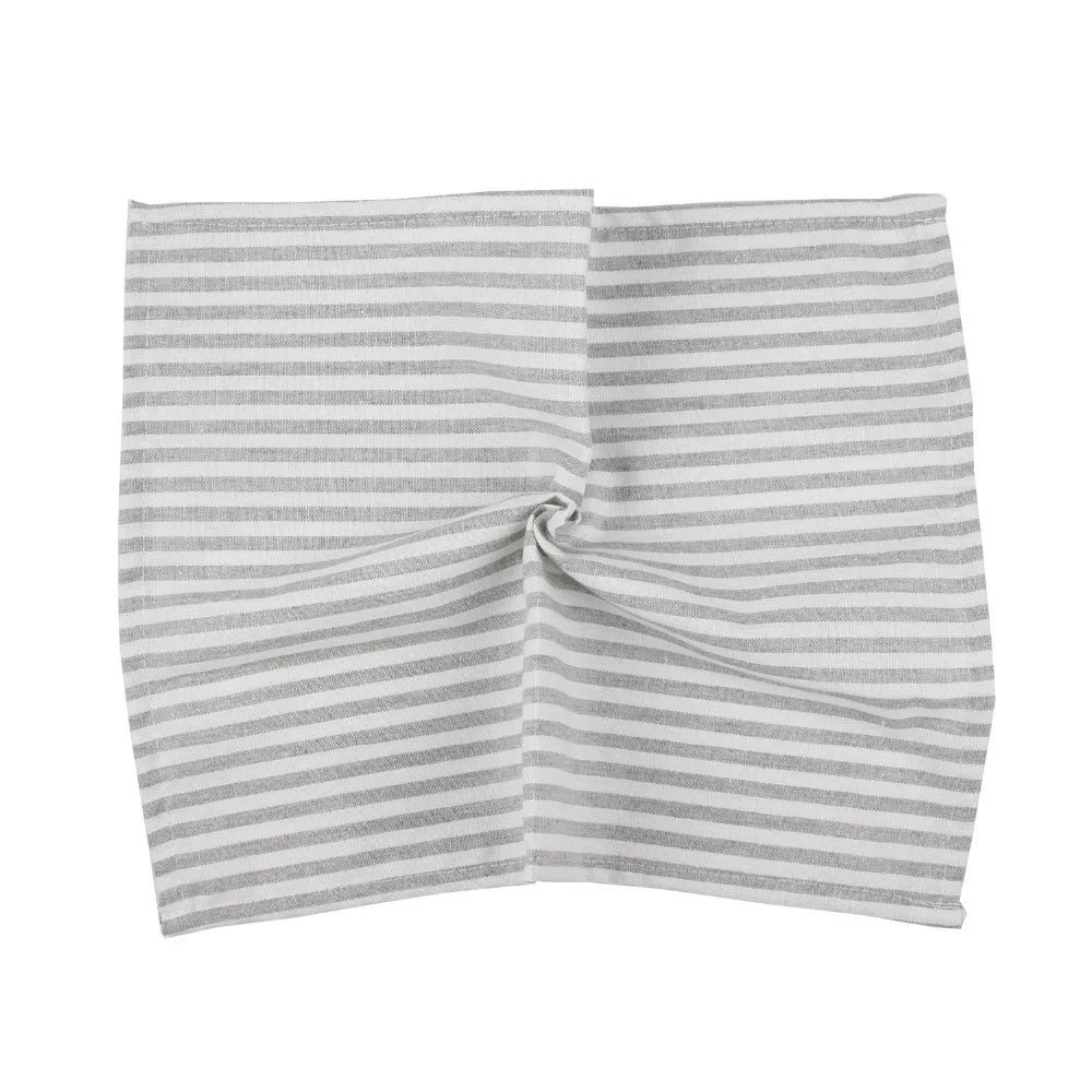 Plain Striped Linen Cotton Blended Dinner Cloth Napkins Placemats Tea Towels Set of 12 (40 x 30 cm) for Events & Home Use