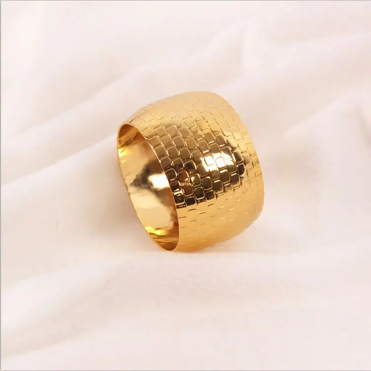 Hotel model room golden ring napkin buckle napkin ring Western restaurant metal napkin circle cloth ring