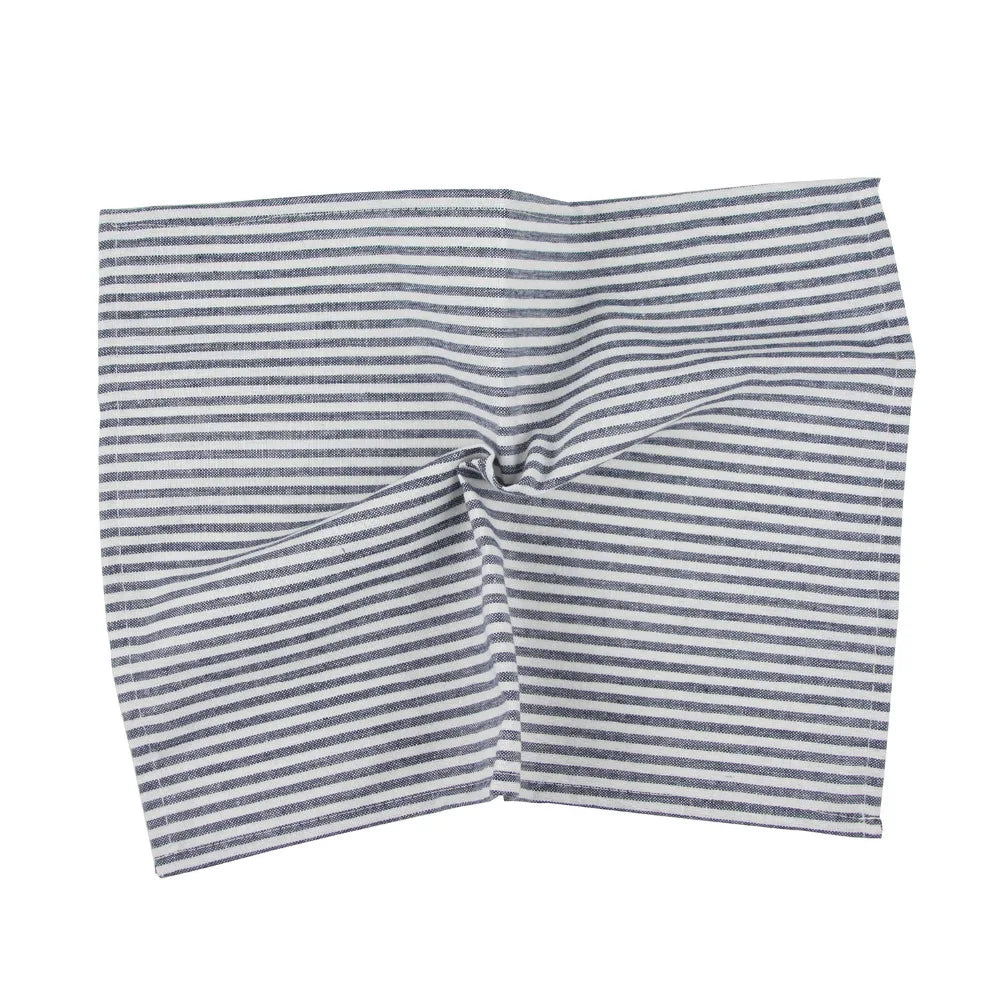 Plain Striped Linen Cotton Blended Dinner Cloth Napkins Placemats Tea Towels Set of 12 (40 x 30 cm) for Events & Home Use