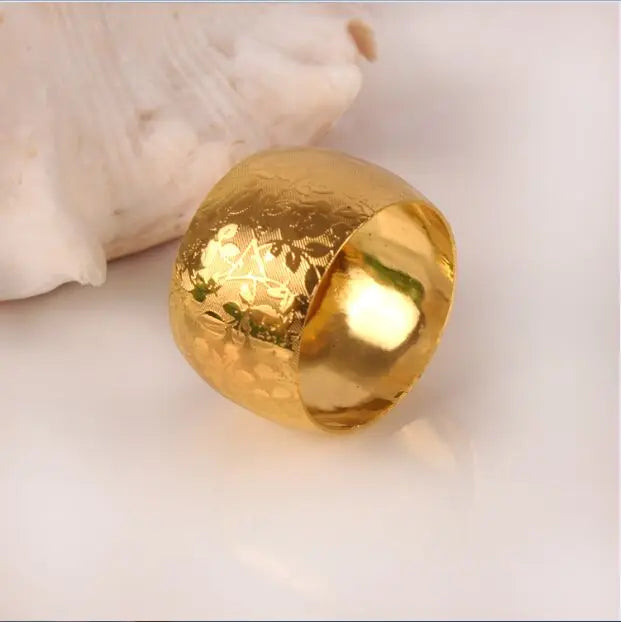 Hotel model room golden ring napkin buckle napkin ring Western restaurant metal napkin circle cloth ring