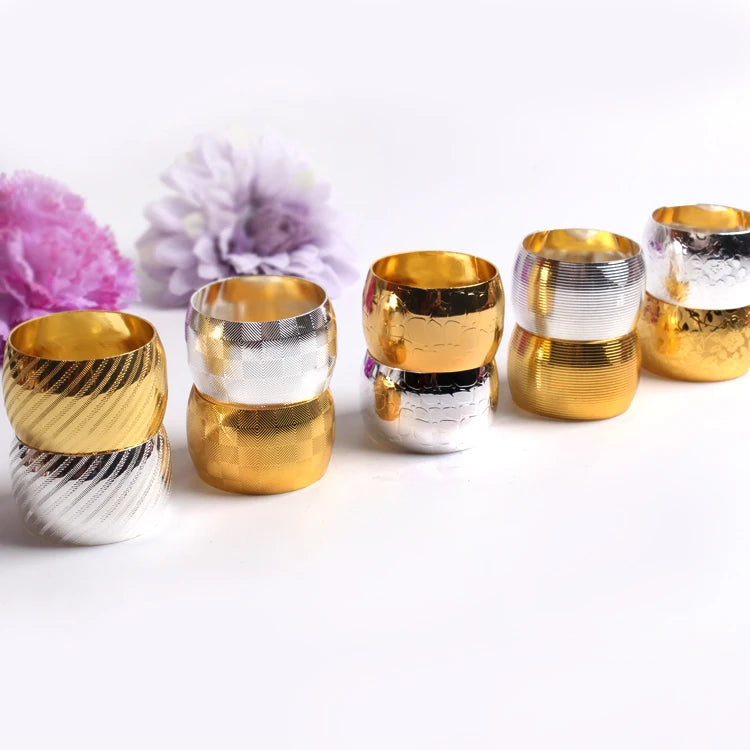 Hotel model room golden ring napkin buckle napkin ring Western restaurant metal napkin circle cloth ring