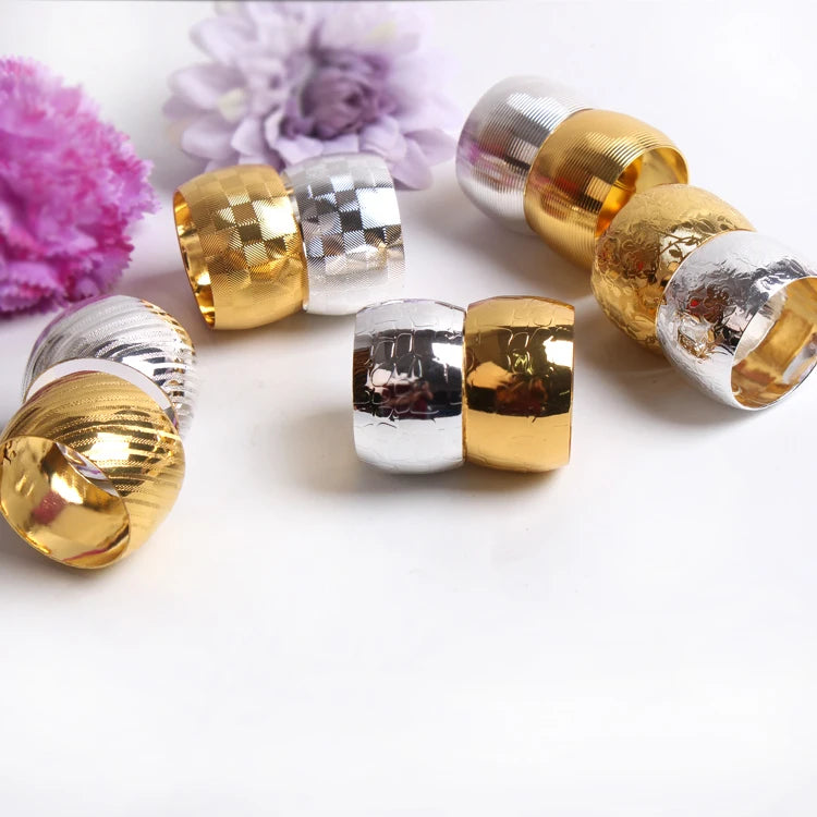 Hotel model room golden ring napkin buckle napkin ring Western restaurant metal napkin circle cloth ring