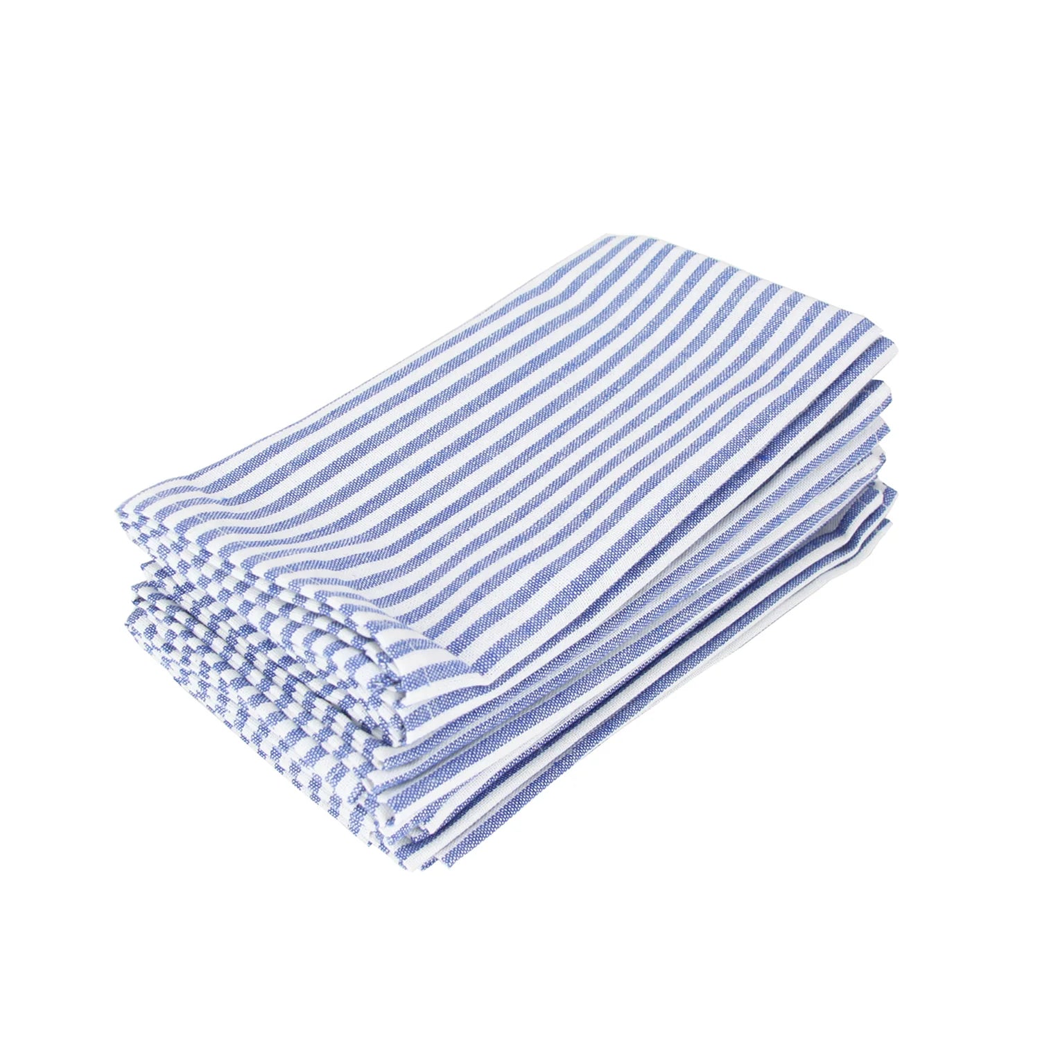 Plain Striped Linen Cotton Blended Dinner Cloth Napkins Placemats Tea Towels Set of 12 (40 x 30 cm) for Events & Home Use