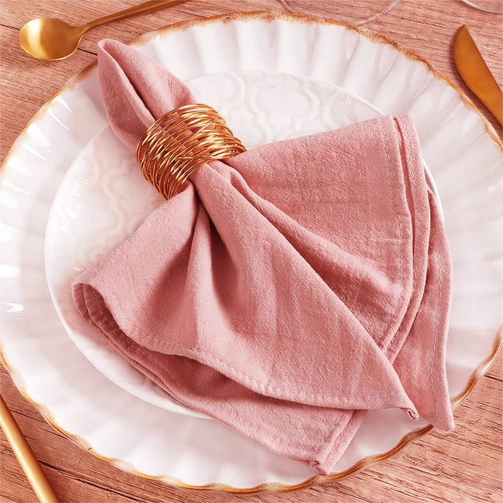 4PCS Cream Napkins 100% Cotton Cloth Napkins Dinner Table Napkins Serviettes Soft Washable Reusable Weddings Parties Restaurant