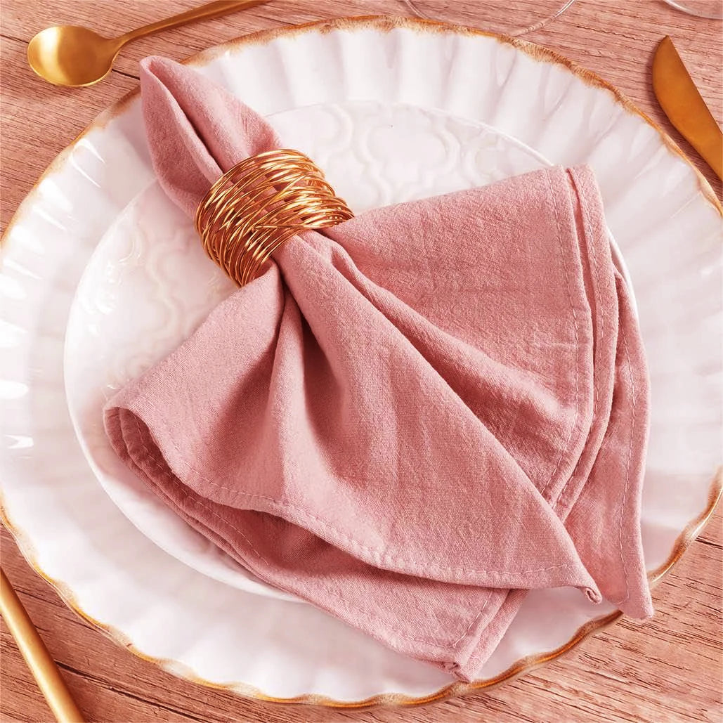 4PCS Cream Napkins 100% Cotton Cloth Napkins Dinner Table Napkins Serviettes Soft Washable Reusable Weddings Parties Restaurant