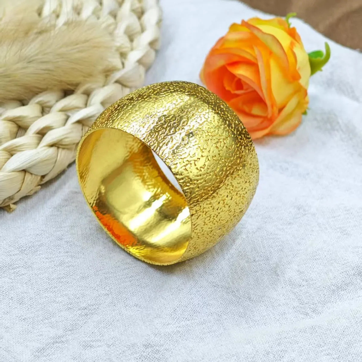 Hotel model room golden ring napkin buckle napkin ring Western restaurant metal napkin circle cloth ring