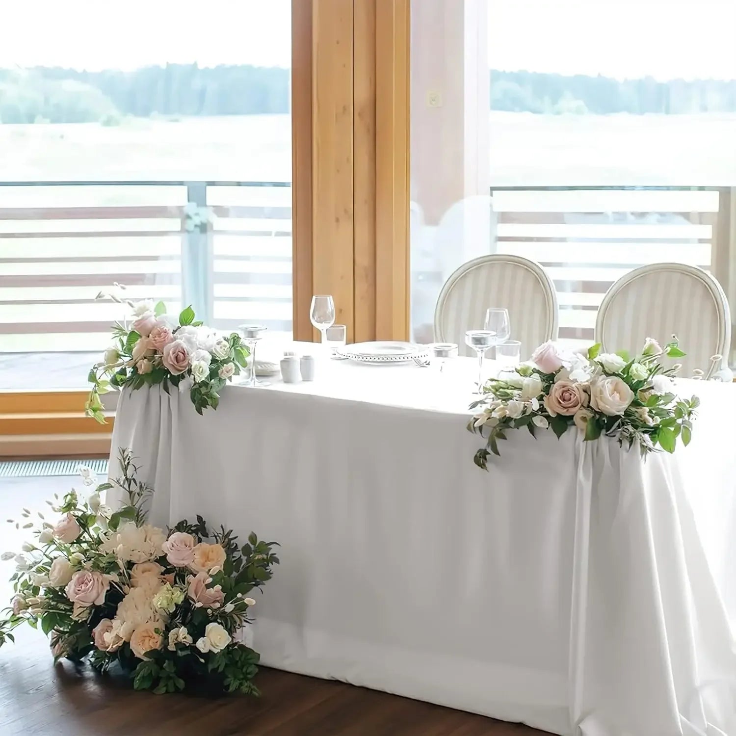 145-335cm Rectangle Satin Tablecloth Wedding Christmas Birthday Events Banquet White Table Cloth Overlays Home Dining Decor