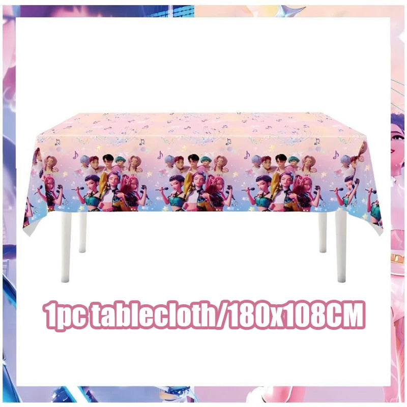 Kpop Demon Hunters Birthday Decorations Saja Boys Purple Napkins Plates Tableware Kpop Demon Hunter Birthday Party Favors Supply