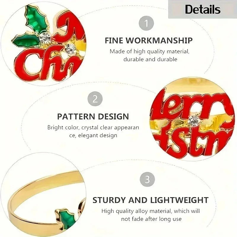 Holiday Christmas Thanksgiving Napkin Ring Holder Decorative Napkin Holder for Family Table Dinner Holiday Table Setting