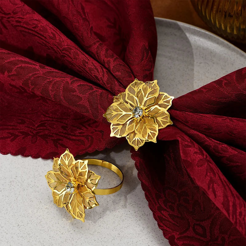 delicate Flower  Design Towel Napkin Buckle Holders Wedding Party Dinner Table Decoration Exquisite high-end napkin ring
