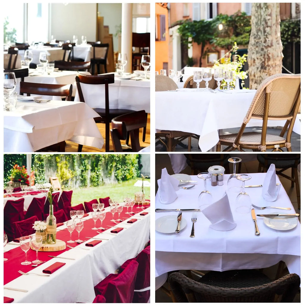 145-335cm Rectangle Satin Tablecloth Wedding Christmas Birthday Events Banquet White Table Cloth Overlays Home Dining Decor