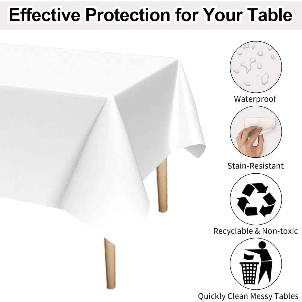 News Solid Color Tablecloth Disposable Party Wedding  Birthday Christmas Table Cover Wipe Covers Rectangle Desk Cloth Decor 2025
