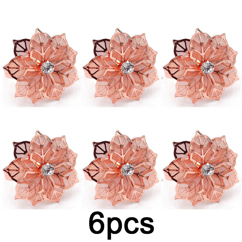delicate Flower  Design Towel Napkin Buckle Holders Wedding Party Dinner Table Decoration Exquisite high-end napkin ring