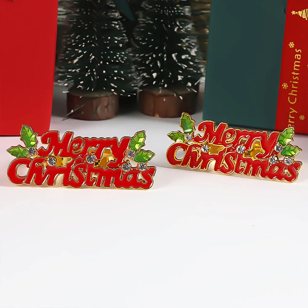 Holiday Christmas Thanksgiving Napkin Ring Holder Decorative Napkin Holder for Family Table Dinner Holiday Table Setting