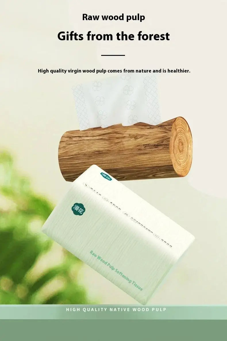 10 Packs of Extractable Napkins Five Layers of Thickened Log Paper Towels Wet and Dry Mother and Baby Applicable Soft Napkins