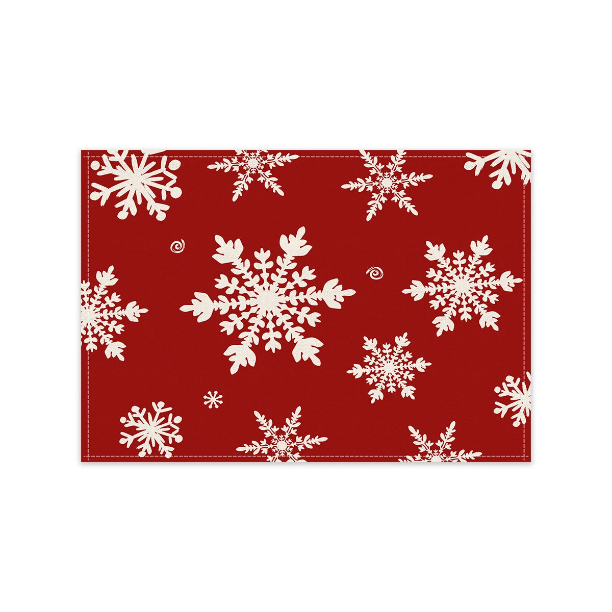 1/4/6pcs Christmas red snowflakes, Christmas tree design placemats, Christmas family party table decoration placemats,