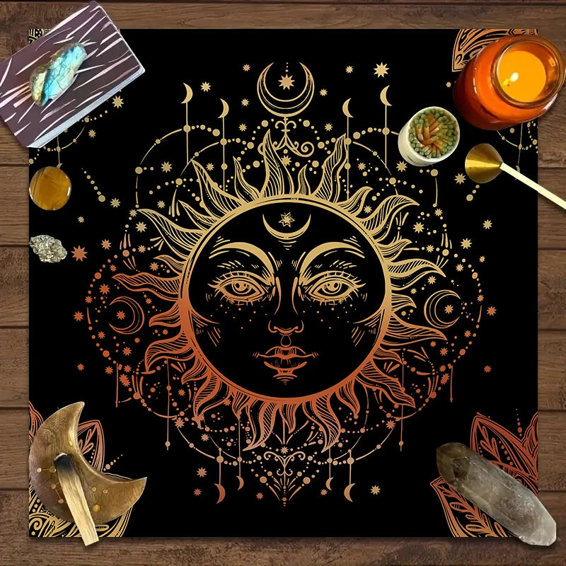 1pc Tarot card tablecloth, twelve constellations divination, starry sky altar cloth, Tarot card game decoration tablecloth