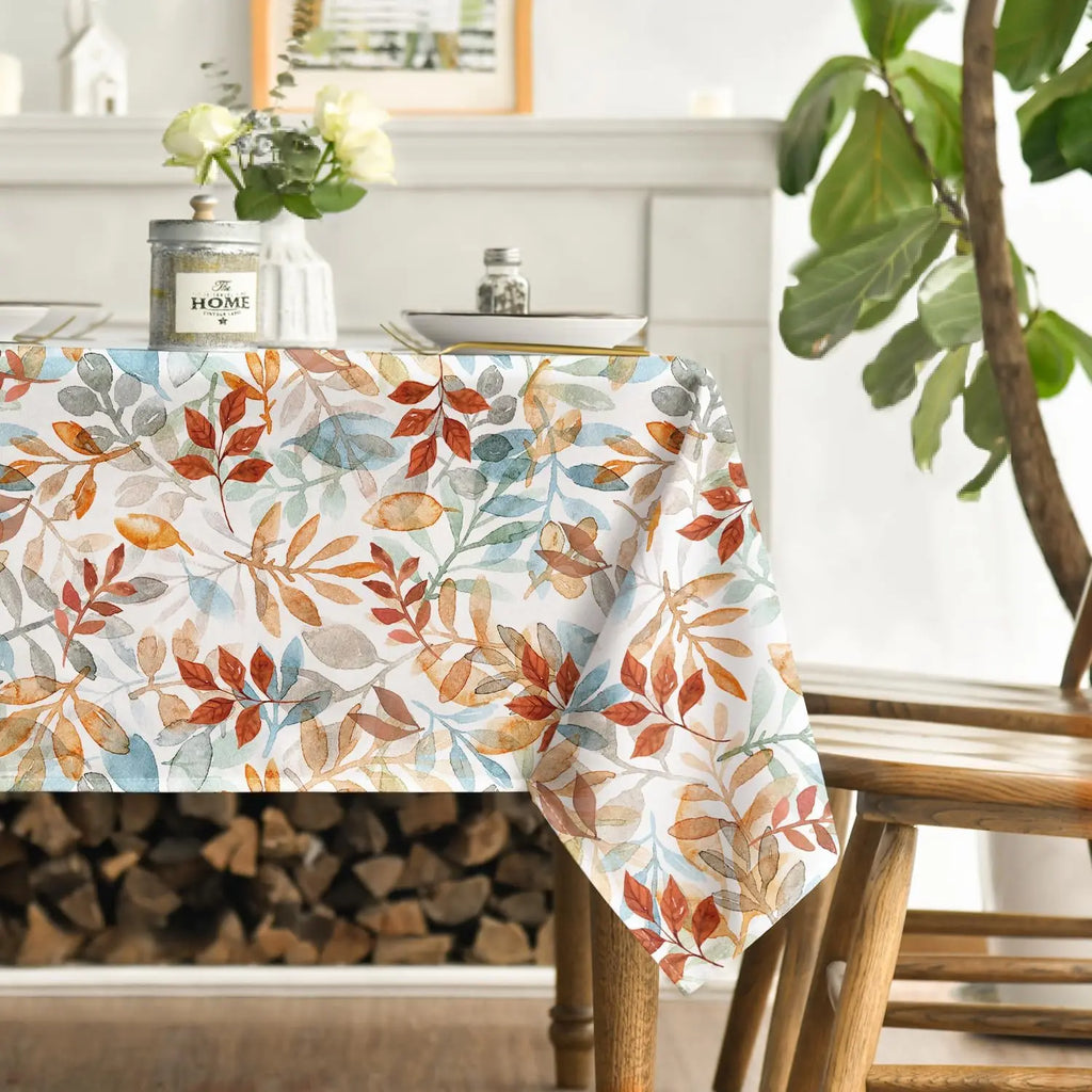 Fall Thanksgiving Maple Leaf Waterproof Tablecloth Table Decor Autumn Harvest Kitchen Dining Tablecloth Holiday Party Decor