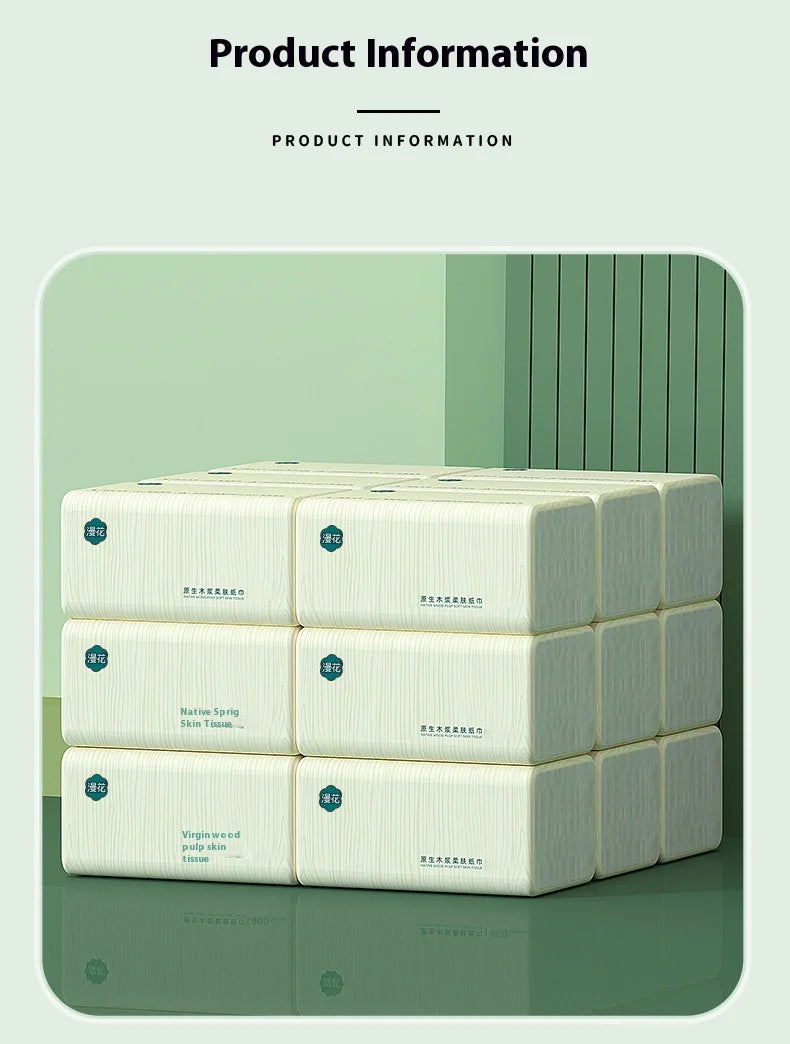 10 Packs of Extractable Napkins Five Layers of Thickened Log Paper Towels Wet and Dry Mother and Baby Applicable Soft Napkins