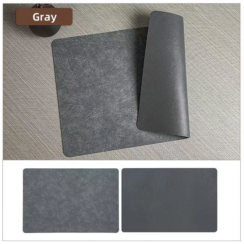Faux Leather Placemats Set of 1/4/6pcs ,Heat Resistant Non-Slip Waterproof,Double-Sides,Kitchen Dining PU Table Place Mats