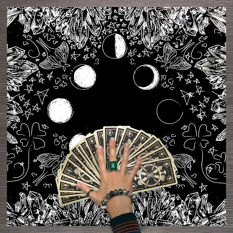 1pc Tarot card tablecloth, twelve constellations divination, starry sky altar cloth, Tarot card game decoration tablecloth