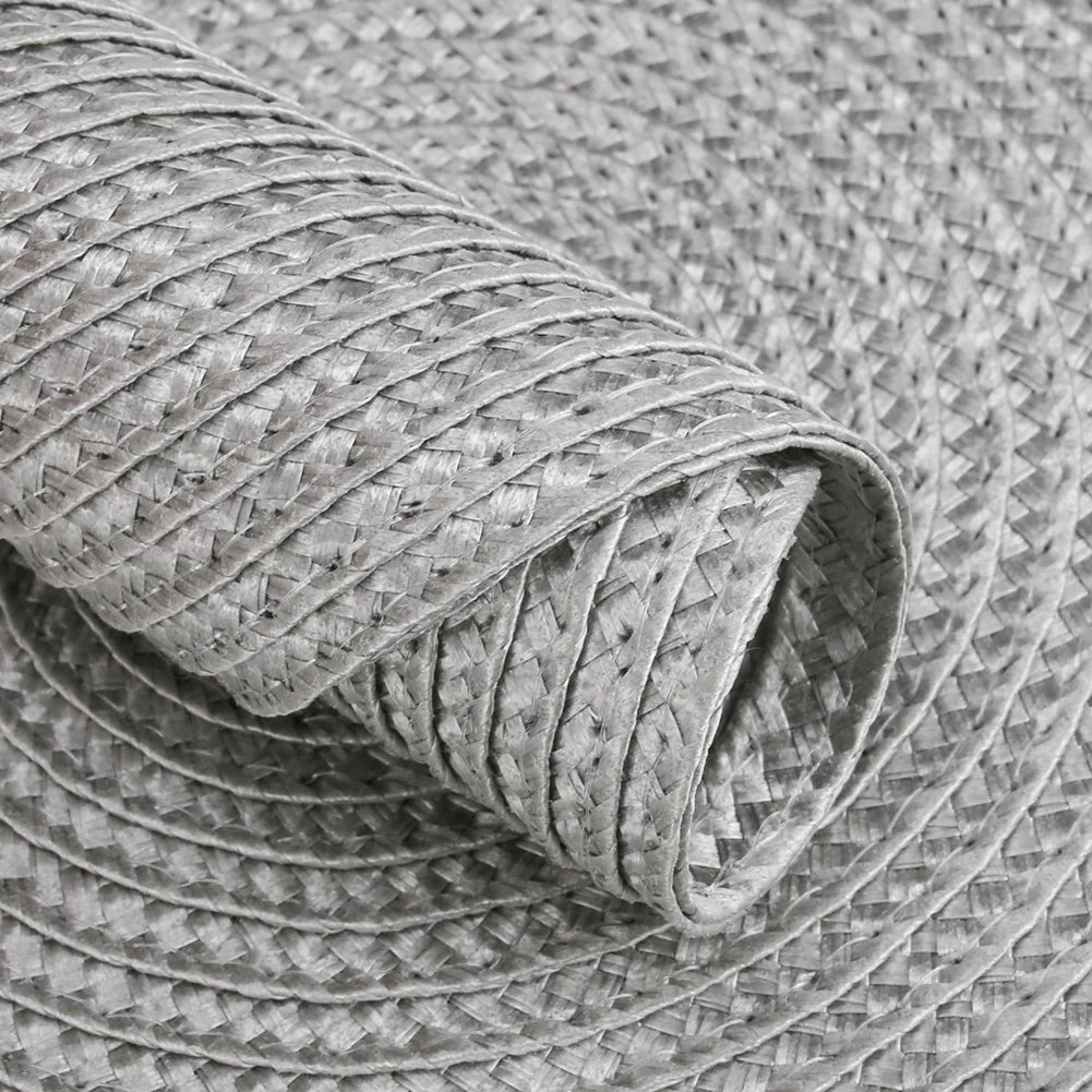 Set of 12 Round Braided Table Mat Washable Placemats Non Slip Heat Resistant for Kitchen Dining Tables Pad With Cup Coasters
