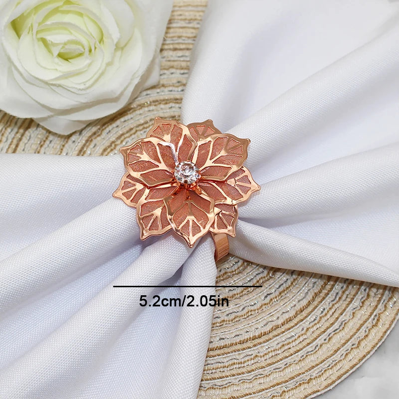 delicate Flower  Design Towel Napkin Buckle Holders Wedding Party Dinner Table Decoration Exquisite high-end napkin ring