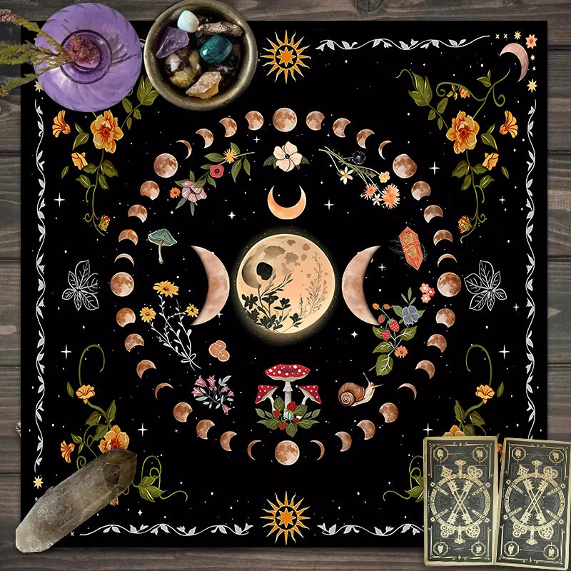 1pc Tarot card tablecloth, twelve constellations divination, starry sky altar cloth, Tarot card game decoration tablecloth