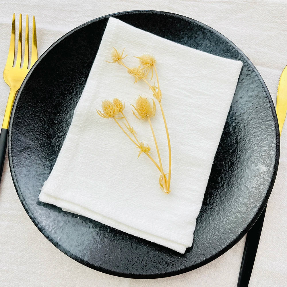 4PCS Cream Napkins 100% Cotton Cloth Napkins Dinner Table Napkins Serviettes Soft Washable Reusable Weddings Parties Restaurant
