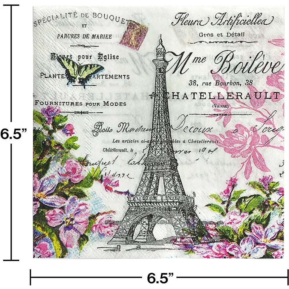 20pcs 33*33cm Titan Butterfly Element Party Decoration Disposable Paper Placemats Colorful Napkins Butterfly Bone Bart Paper