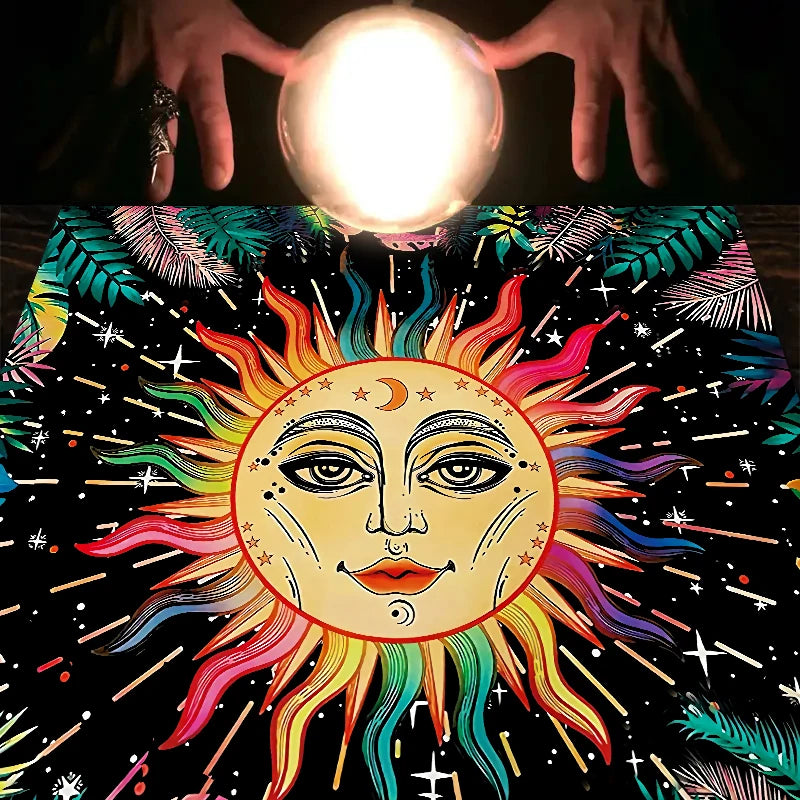 1pc Tarot card tablecloth, twelve constellations divination, starry sky altar cloth, Tarot card game decoration tablecloth