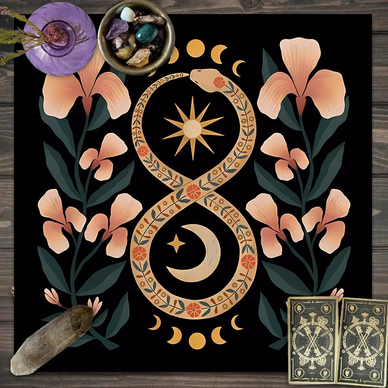 1pc Tarot card tablecloth, twelve constellations divination, starry sky altar cloth, Tarot card game decoration tablecloth
