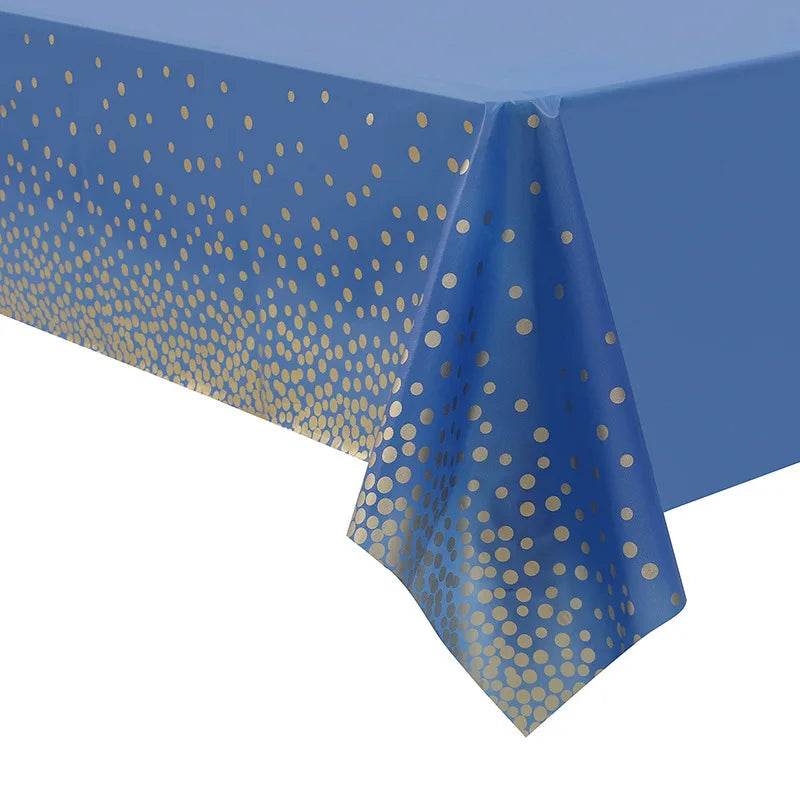 Elegant Dot Disposable Tablecloth, 137 x 274cm - Ideal for Birthday Parties Weddings Youngsters Showers and Special Occasions