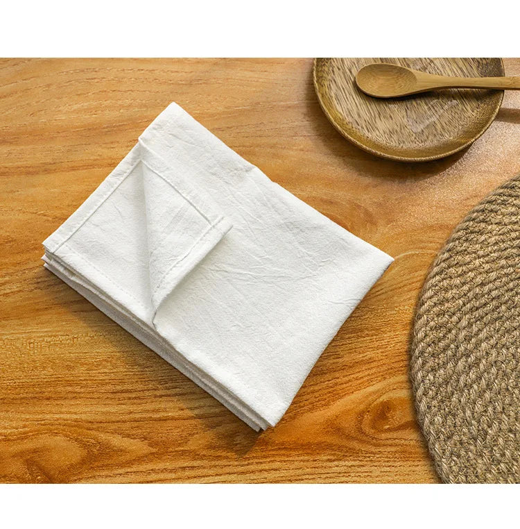 4PCS Cream Napkins 100% Cotton Cloth Napkins Dinner Table Napkins Serviettes Soft Washable Reusable Weddings Parties Restaurant