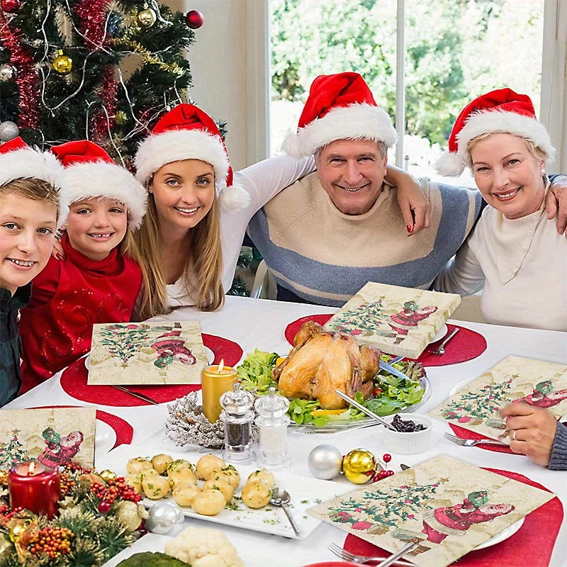 20Pcs Merry Christmas Design Printed Napkins Guest Towels Disposable Premium Dinner Napkins For Christmas Parties New Year Decor