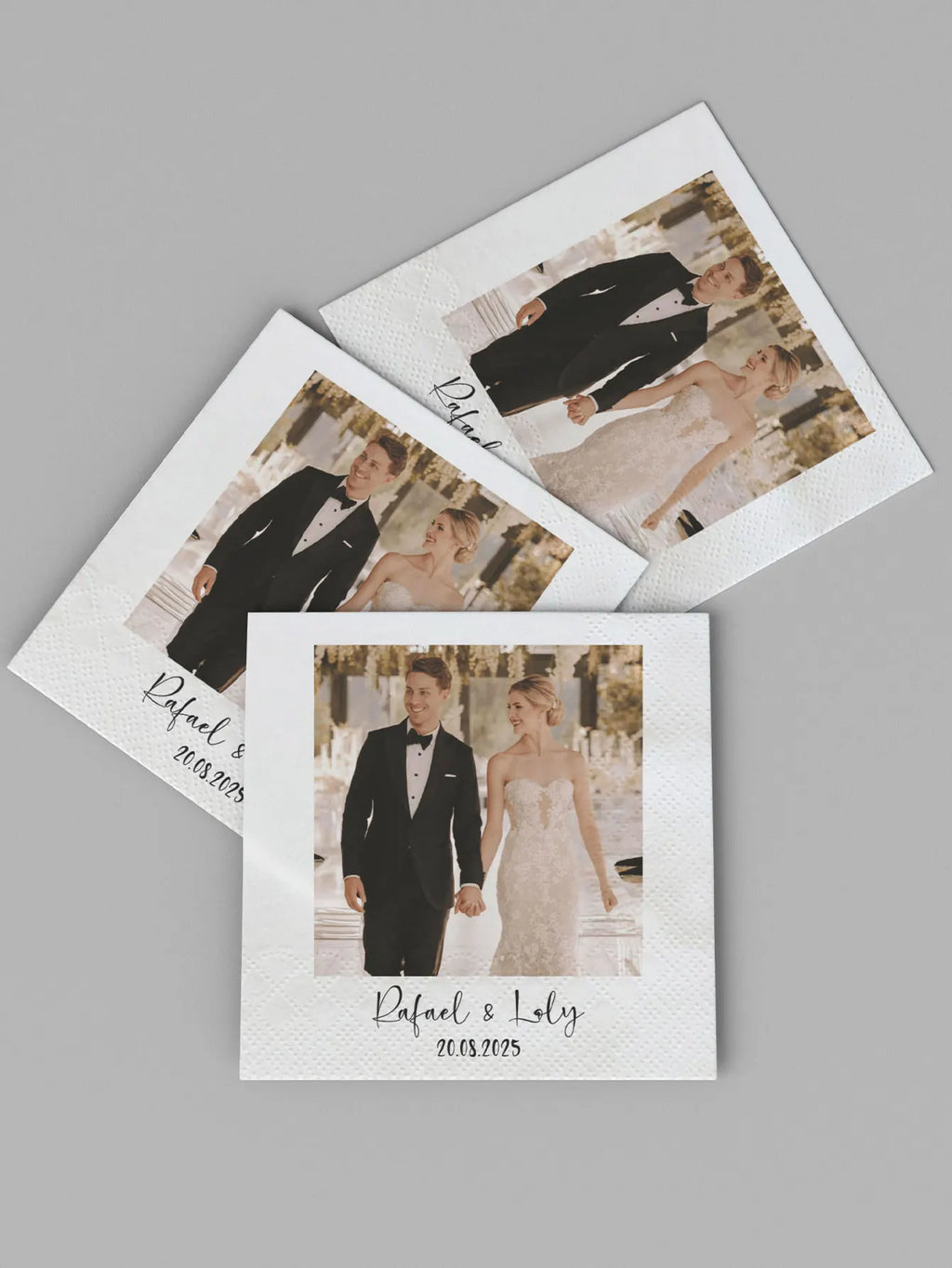 Personalised Photo Napkins Custom Printed for Wedding Engagement Graduation Anniversary Birthday Party Celebration Paper