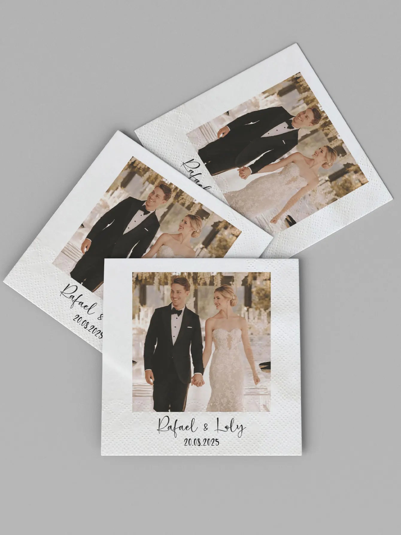 Personalised Photo Napkins Custom Printed for Wedding Engagement Graduation Anniversary Birthday Party Celebration Paper