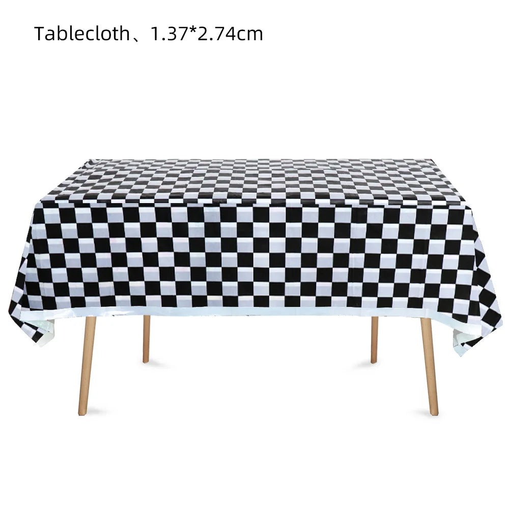 Racing Themed Boy Birthday Party Disposable Tableware Paper Cup Plate Napkin Tablecloth For Kids Baby Shower Decoration Supplies