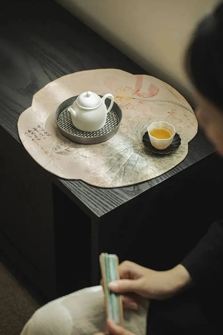 Cloud Veil Handmade Lotus Tea Table Mat Household Flag Aesthetic Waterproof Drink Coaster Dinner Napkin Decoration Collection