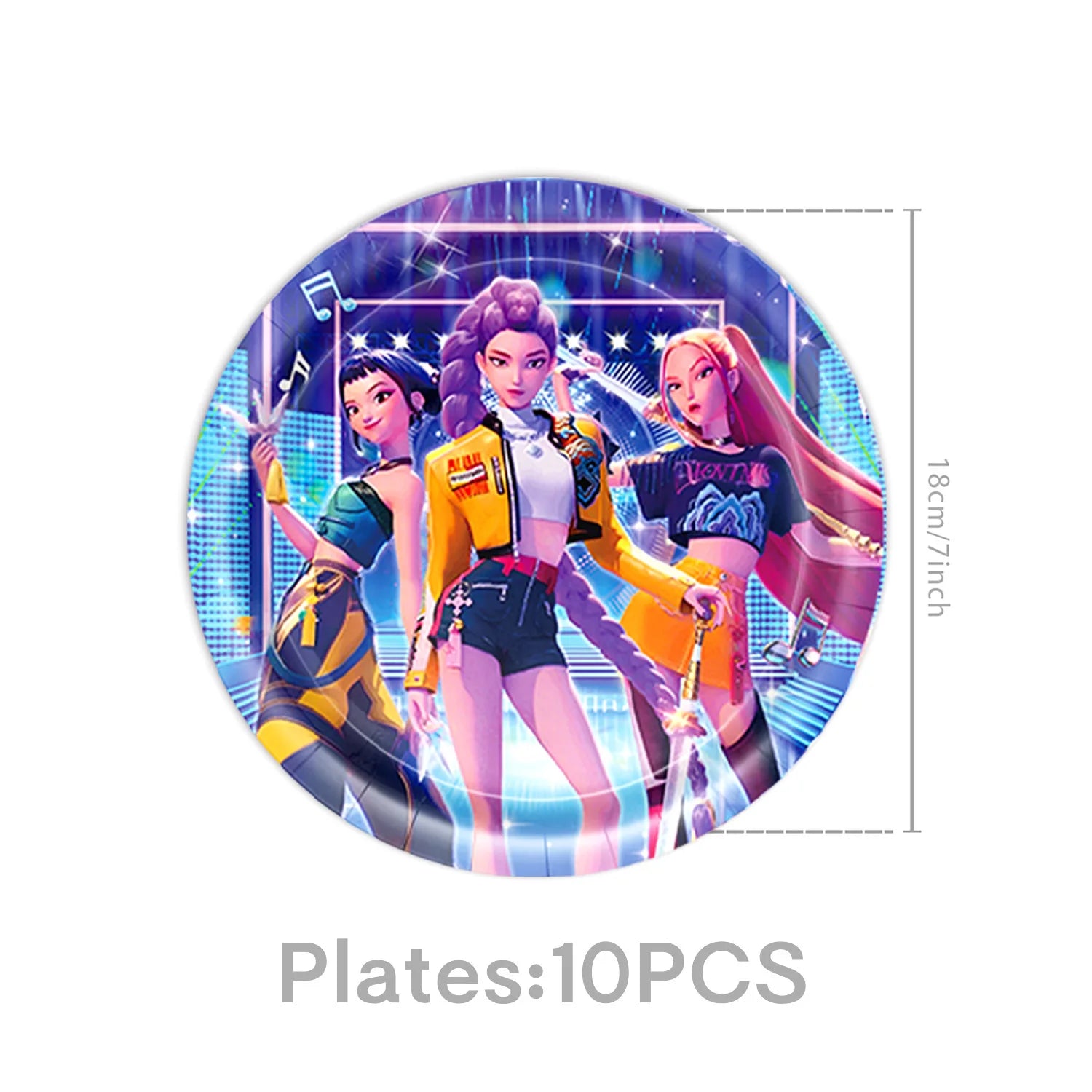 New Anime Demon Hunters Kpop Birthday Decoration Backdrop Ballon Kpop Happy Birthday Theme Plate Cup Napkin Cake Decor For Girl