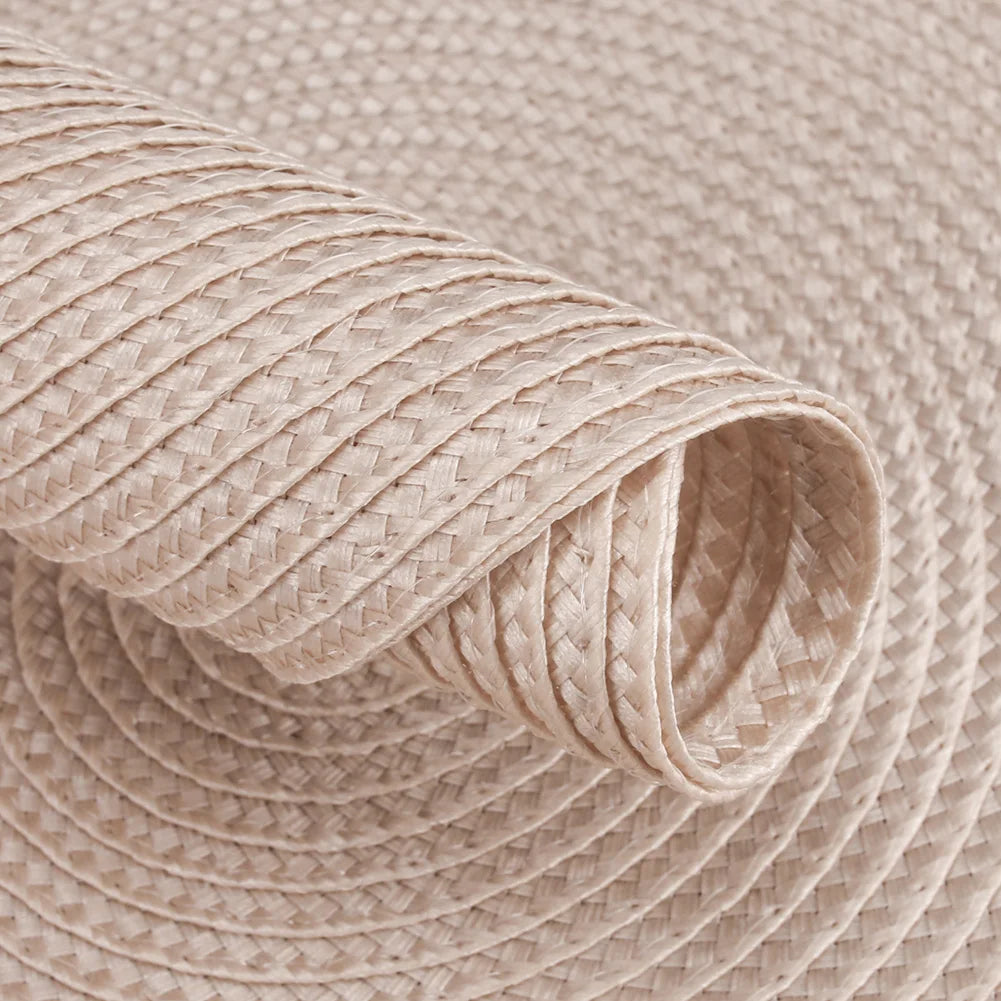 Set of 12 Round Braided Table Mat Washable Placemats Non Slip Heat Resistant for Kitchen Dining Tables Pad With Cup Coasters