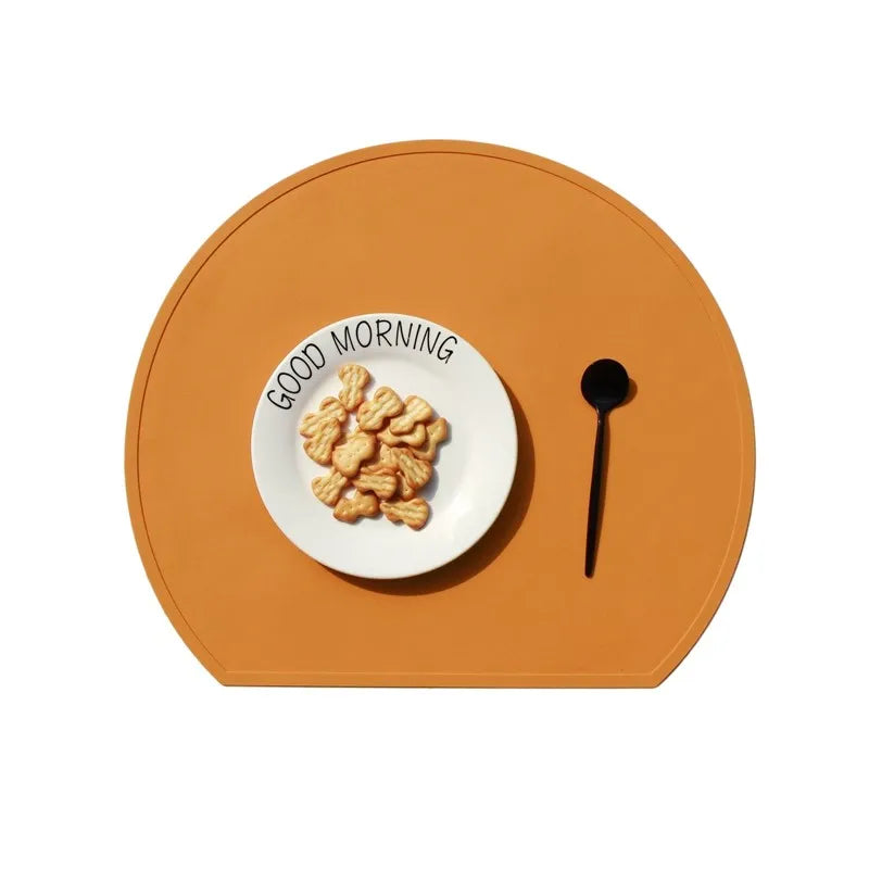 1/4/6Pcs Round Silicone Placemats for Dinner Table Non-Slip Heat Resistant Tableware Pads Mats for Kitchen Dining Patio 식탁매트